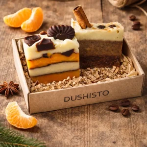 Подарочный набор натурального мыла ручной работы DUSHISTO в подарочной упаковке